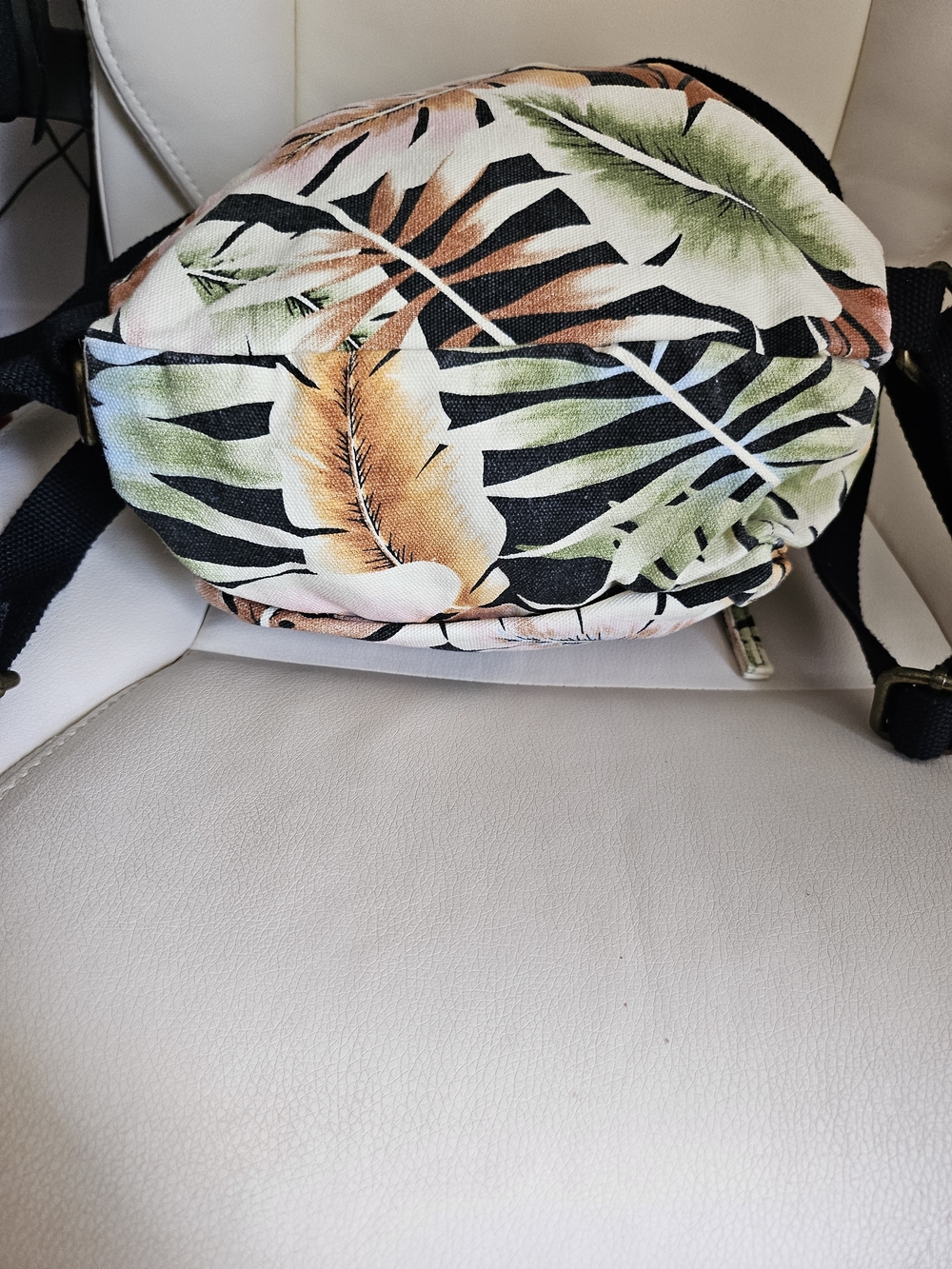 Billabong Mini Backpack in Black with Pink & Green Tropical Print - Picture 3 of 9